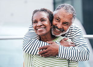 Photo of an older couple hugging. Link to Life Stage Gift Planner Over Age 70 Situations. lsgp_70.jpg
